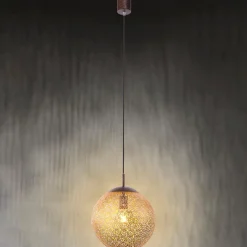 Paul Neuhaus Pendellamper>Greta hængelampe, Ø 30 cm, guldfarvet, metal