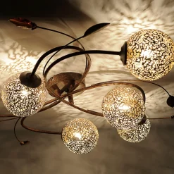 Paul Neuhaus Greta loftlampe, 65 cm, 6 lyskilder, metal, G9