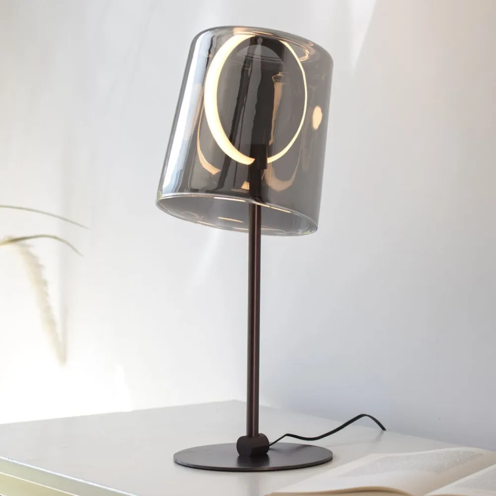 Paul Neuhaus LED-bordlampe Zula, røggrå, højde 42 cm