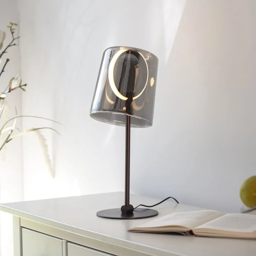 Paul Neuhaus LED-bordlampe Zula, røggrå, højde 42 cm