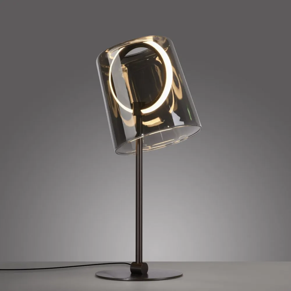 Paul Neuhaus LED-bordlampe Zula, røggrå, højde 42 cm