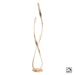 Paul Neuhaus Gang|Pendellamper>LED-gulvlampe Linda, guld, metal, dæmpbar