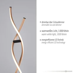 Paul Neuhaus LED-gulvlampe Polina, guld, metal, dæmpbar