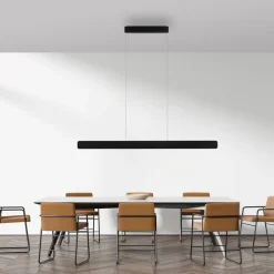 Paul Neuhaus Arbejdsrum/Kontor|Pendellamper>LED-hængelampe Q-Stretto, sort, 120 cm