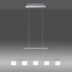 LED-hængelampe Hydra, stålfarvet, glas, 80 cm^Paul Neuhaus