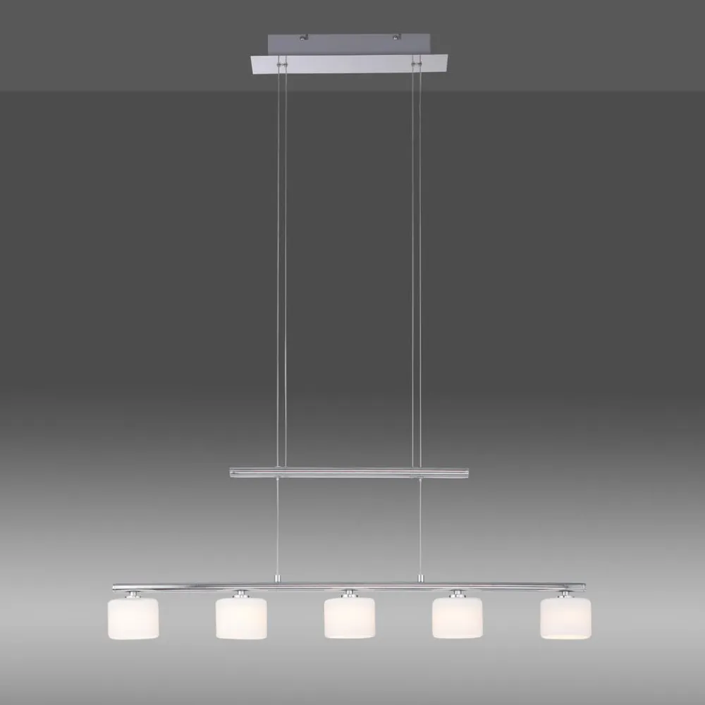 LED-hængelampe Hydra, stålfarvet, glas, 80 cm^Paul Neuhaus