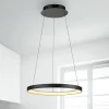 Paul Neuhaus LED-hængelampe Hoop, sort, Ø 57 cm, dæmpbar