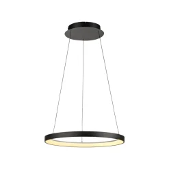 Paul Neuhaus LED-hængelampe Hoop, sort, Ø 57 cm, dæmpbar