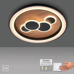 LED-loftlampe Eliza, olieret eg, Ø 60 cm^Paul Neuhaus Sale