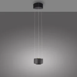Paul Neuhaus LED-pendellampe Q-Stretto, sort, Ø 14,5 cm