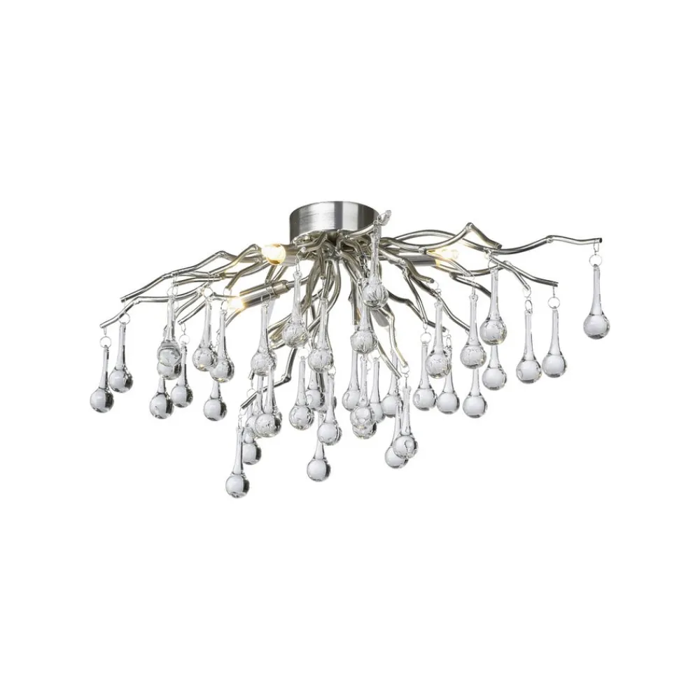 Paul Neuhaus Loftlamper|Loftlamper>loftlampe Icicle, glaspendel, 4 lyskilder, sølv