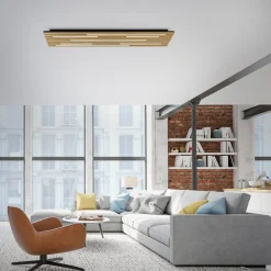 Q-Smart-Home Paul Neuhaus Loftlampe Q-Acoustic træ 115 x 31 cm