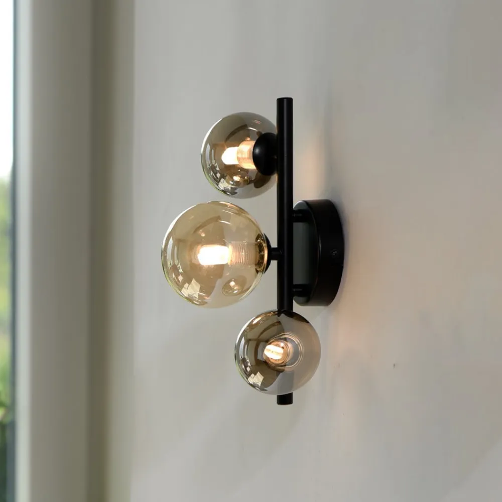 Paul Neuhaus Gang|Væglamper>Popsicle væglampe, sort, glas, 29 cm, G9