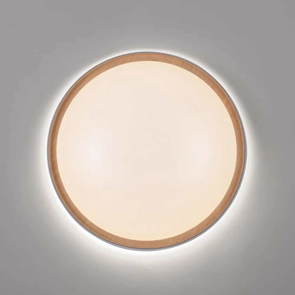 Paul Neuhaus Q-EMILIA LED-loftslampe, grå/træ^Q-Smart-Home Online