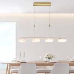 Q-Smart-Home Paul Neuhaus Q-ETIENNE LED-hængelampe 4 lk messing