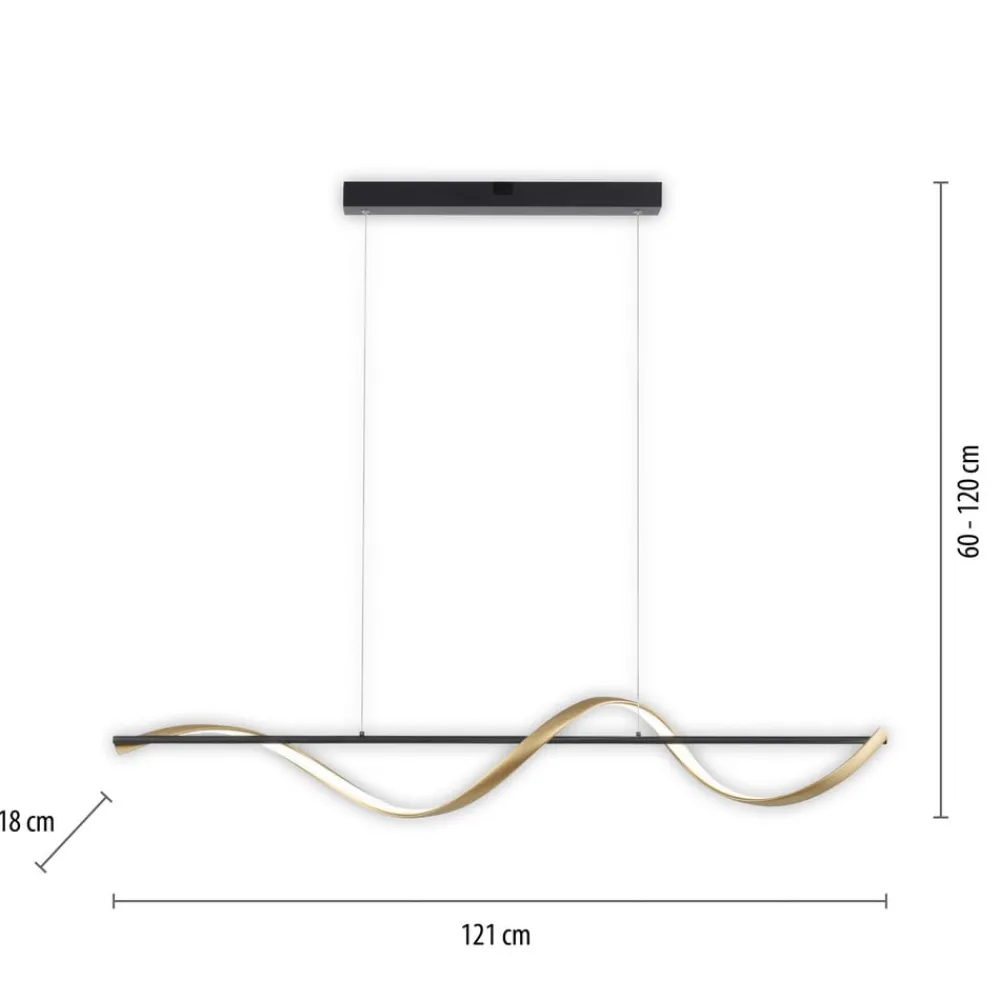 Q-Smart-Home Pendellamper|Pendellamper>Paul Neuhaus Q-Swing hængelampe, antracit/messing