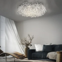 Paul Neuhaus Ricicle loftslampe, krystalpendel, Ø 80 cm