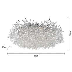 Paul Neuhaus Ricicle loftslampe, krystalpendel, Ø 80 cm