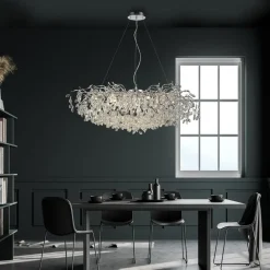 Paul Neuhaus Ricicle-lysekrone, krom, længde 120 cm