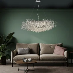 Paul Neuhaus Ricicle-lysekrone, krom, længde 120 cm