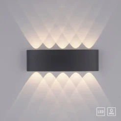 Paul Neuhaus udendørs LED-væglampe Carlo, 27 cm, sort