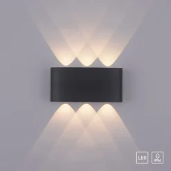udendørs LED-væglampe Carlo, 17 cm, sort^Paul Neuhaus Clearance