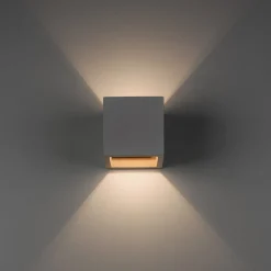 Paul Neuhaus væglampe Eton, beton, 12 cm x 12 cm, op/ned