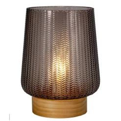 Pauleen Dekorationsbelysning>Fancy Glamour E27-LED-batteri, træ, taupe