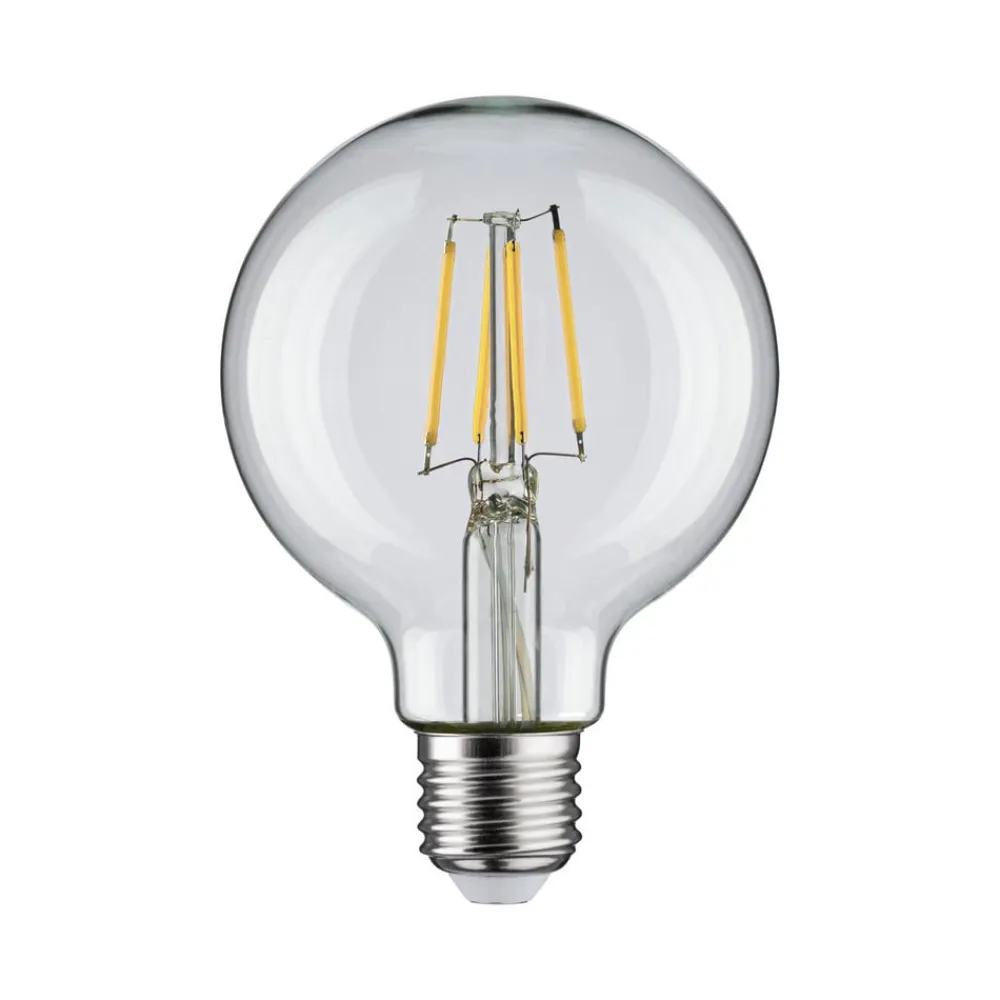 Pauleen LED-filamentpære G80 E27 4,8 W klar 4.000 K