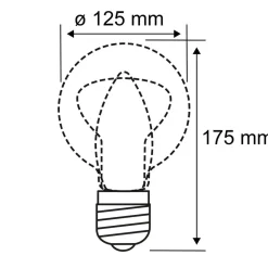 LED-filamentpære G125 E27 9 W klar 2.700 K^Pauleen