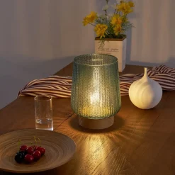 Pauleen Pretty Glamour E27-LED, træfod, turkis