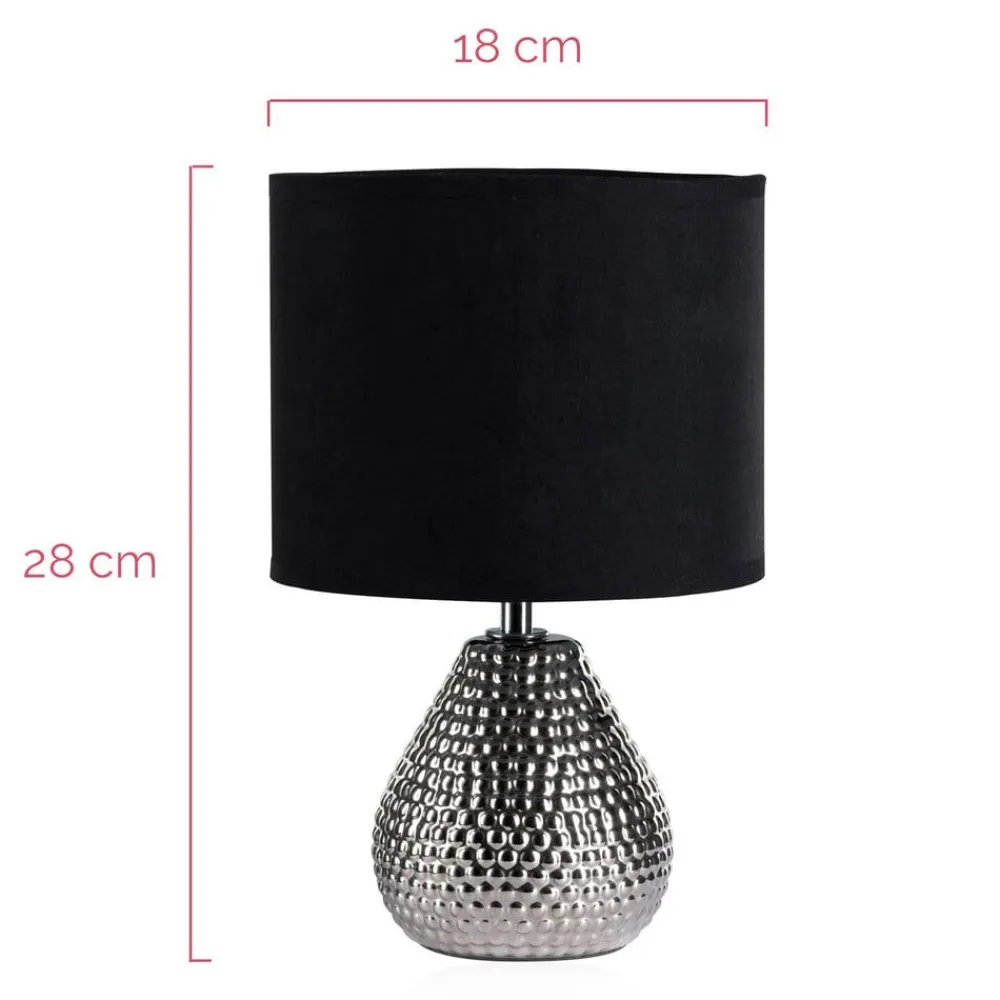 Pauleen Sip of Silver bordlampe med stofskærm