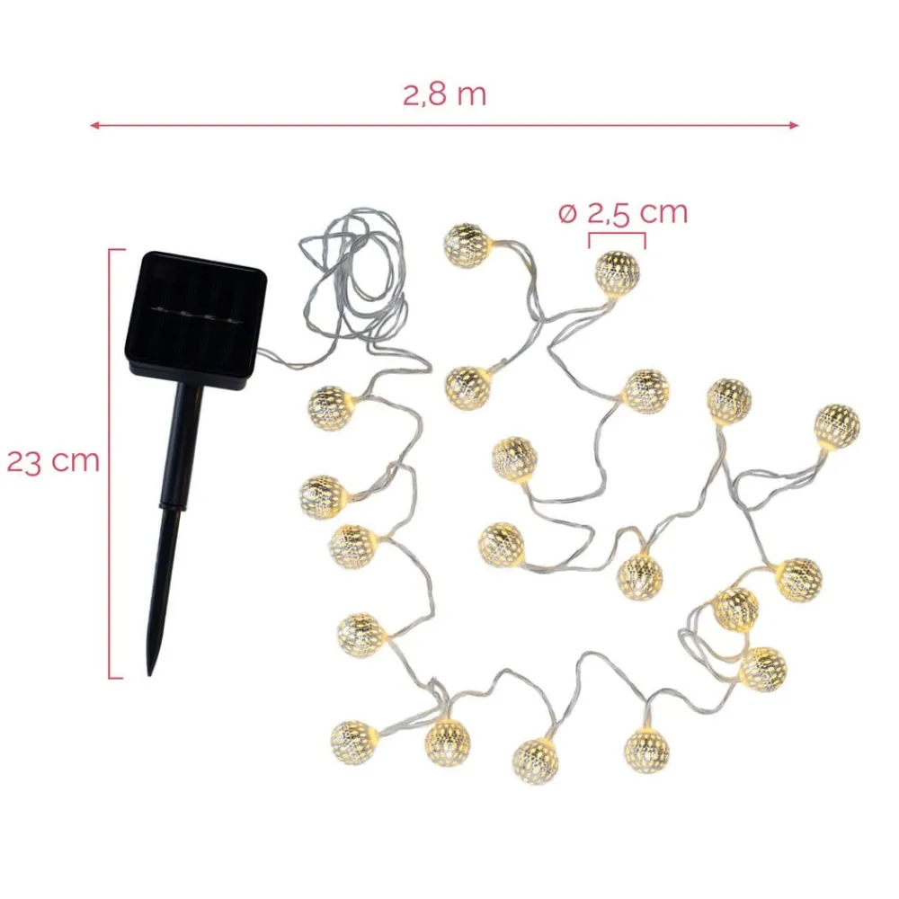 Pauleen Sunshine Glamour solcelle-lyskæde, sølv