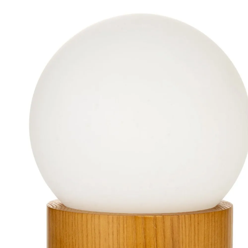 Pauleen Bordlamper>Woody Shine bordlampe, træfod, glaskugle