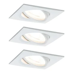 Paulmann Loftlamper|Indbygningsspots>3 spot Nova kantet drejelig/dæmpbar, hvid