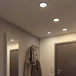 Paulmann Areo LED-panel rund sort 4000K Ø11,8cm