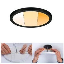 Paulmann Areo Panel dimtowarm rund sort Ø17,5 cm