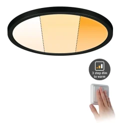 Paulmann Indbygningsspots>Areo Panel dimtowarm rund sort Ø23cm