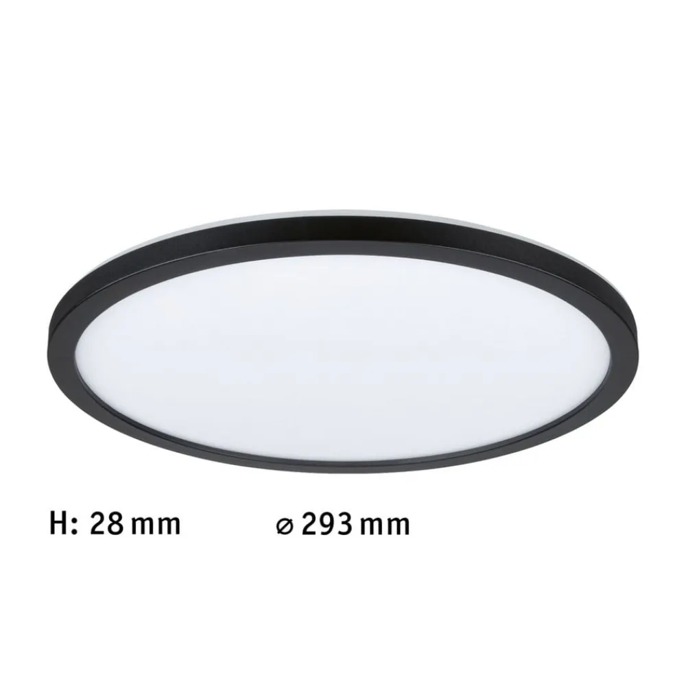 Paulmann Arbejdsrum/Kontor|Loftlamper>Atria SHINE LED-panel, sort, Ø 29 cm