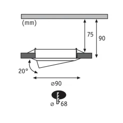 Base GU10 indbygningsspot, sæt m. 3, jern^Paulmann