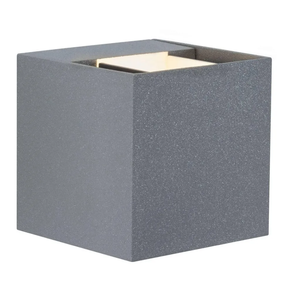 Paulmann Væglamper>Cybo udendørs LED-væglampe, 2.700 K, 8 x 8 cm, grå