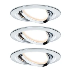 Paulmann 3-delt spot Nova Coin rund vippelig, krom