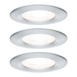 Paulmann 3-delt spot Nova rund, IP44 dæmpbar alu