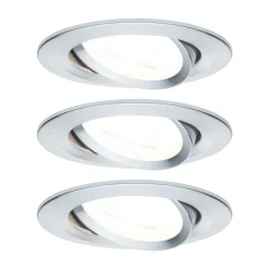 Paulmann 3-delt spot Nova rund vippes/dæmpes, alu