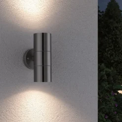 Paulmann Væglamper>Flame udendørs væglampe med 2 lyskilder i stål