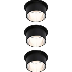Paulmann Indbygningsspots|Spotlights>Gil LED-indbygning, mat sort/jer, 3 stk