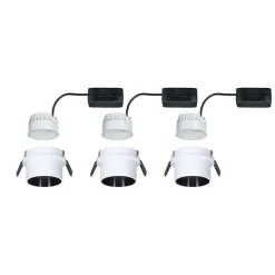 Paulmann Gil LED-indbygning, hvid/mat sort, 3 stk