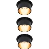 Gil LED-indbygning, mat sort/guld, 3 stk^Paulmann Discount