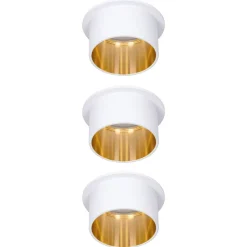 Paulmann Gil LED-indbygning mat hvid/guld, 3 stk