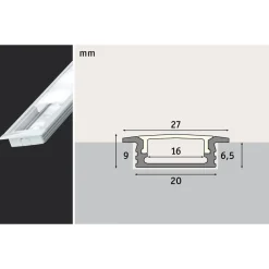 Gulvindbygningsprofil til LED-strips 2m^Paulmann Outlet